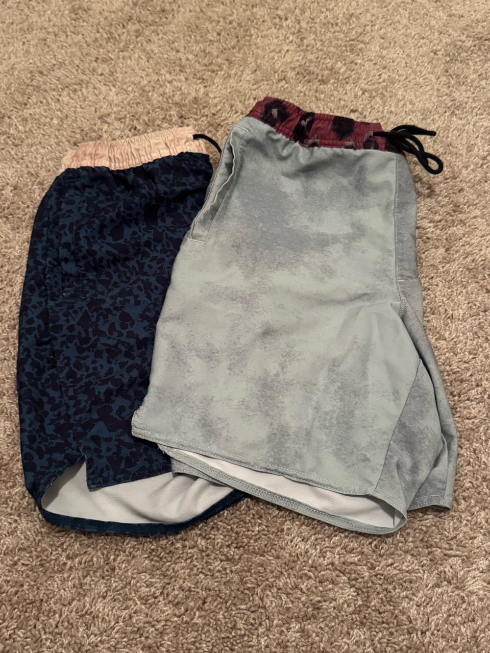 Stance Men's Athletic Shorts - Navy Pattern & Light Gray with Maroon Waist